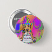 Verjaardag van Golden Retriever Ronde Button 5,7 Cm (Voorkant /achterkant)