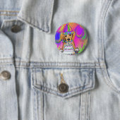 Verjaardag van Golden Retriever Ronde Button 5,7 Cm (In situ)