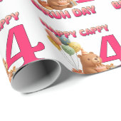 VERJAARDAG VAN HAPPY CAPPY BRUH Custom Capybara 4d Cadeaupapier (Rol Hoek)