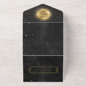 verjaardag van hemelse goud all in one uitnodiging (Buitenkant)