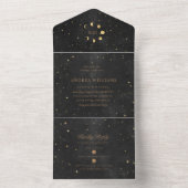verjaardag van hemelse goud all in one uitnodiging (Binnen)