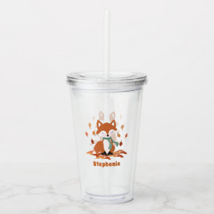 Verjaardag van herfst Fox Woodland Acryl Drinkbeker