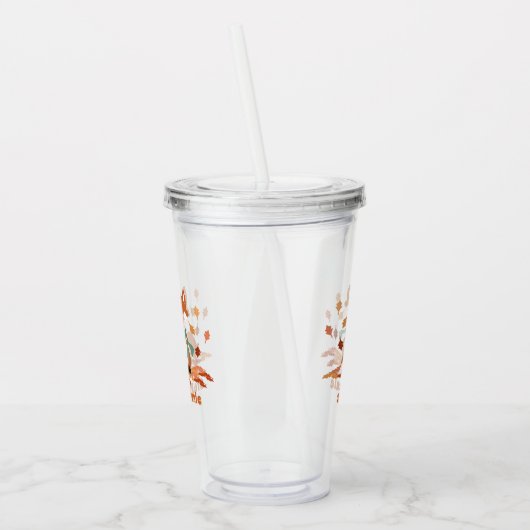 Verjaardag van herfst Fox Woodland Acryl Drinkbeker (Links)