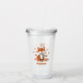 Verjaardag van herfst Fox Woodland Acryl Drinkbeker (Achterkant)