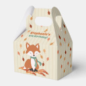 Verjaardag van herfst Fox Woodland Bedankdoosjes (Achterkant)