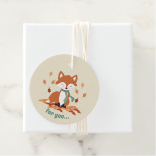 Verjaardag van herfst Fox Woodland Bedankjes Labels