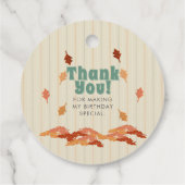 Verjaardag van herfst Fox Woodland Bedankjes Labels (Achterkant)