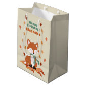 Verjaardag van herfst Fox Woodland Medium Cadeauzakje (Achterkant Gekanteld)