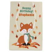 Verjaardag van herfst Fox Woodland Medium Cadeauzakje (Achterkant)