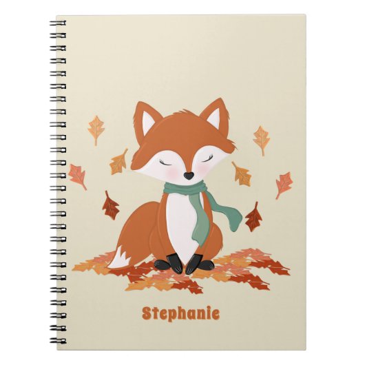 Verjaardag van herfst Fox Woodland Notitieboek (Voorkant)