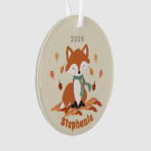 Verjaardag van herfst Fox Woodland Ornament (voorkant)