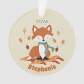 Verjaardag van herfst Fox Woodland Ornament (voorkant)
