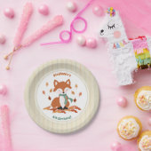 Verjaardag van herfst Fox Woodland Papieren Bordje (Feest)