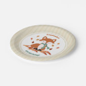 Verjaardag van herfst Fox Woodland Papieren Bordje (Gekanteld)
