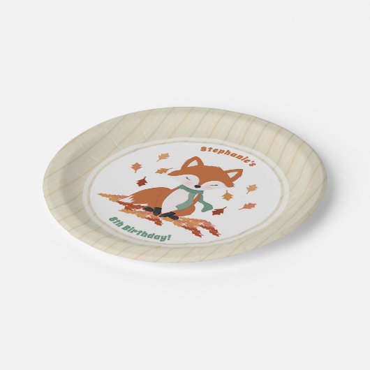 Verjaardag van herfst Fox Woodland Papieren Bordje (Gekanteld)