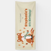 Verjaardag van herfst Fox Woodland Spandoek (Verticaal)