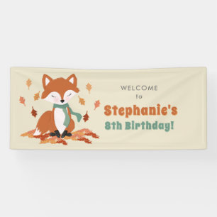 Verjaardag van herfst Fox Woodland Spandoek