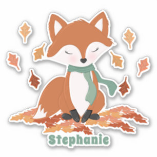Verjaardag van herfst Fox Woodland Sticker