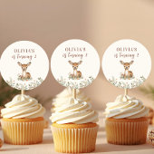 Verjaardag van herten | rustiek bos ronde sticker