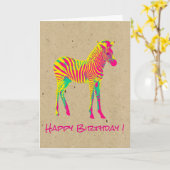 Verjaardag van het Baby van het neon de Gestreepte Kaart (Gele Bloem)