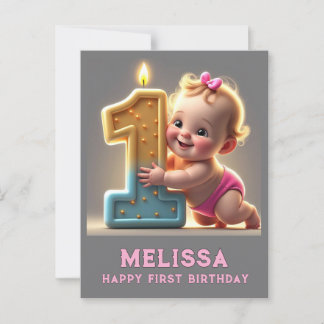 "VERJAARDAG VAN HET BABYMEISJE" BRIEFKAART