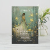 Verjaardag van het betoverde bos sprookje Quincean Kaart (Staand voorkant)