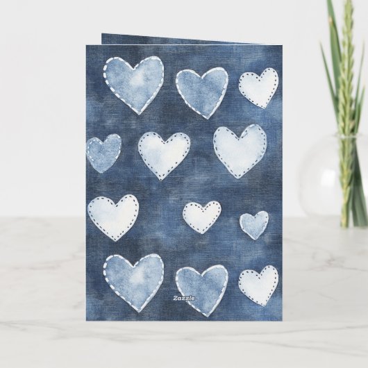 Verjaardag van het Blauwe Hart Kaart (Achterkant)