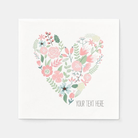Verjaardag van het bloemhart servetten (Voorkant)