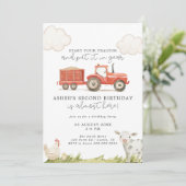 Verjaardag van het Boerderij van de tractor Kaart (Staand voorkant)