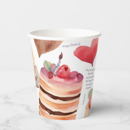 Verjaardag van het dessert | Meerkleurig Papieren Bekers