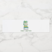 Verjaardag van het eerste hoofdstuk van het boek waterfles etiket (Enkel label)