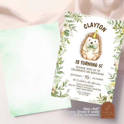 Verjaardag van het egel-bos kaart