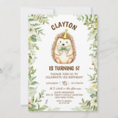 Verjaardag van het egel-bos kaart (Voorkant)