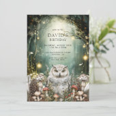 Verjaardag van het Enchanted Forest Woodland Anima Kaart (Staand voorkant)