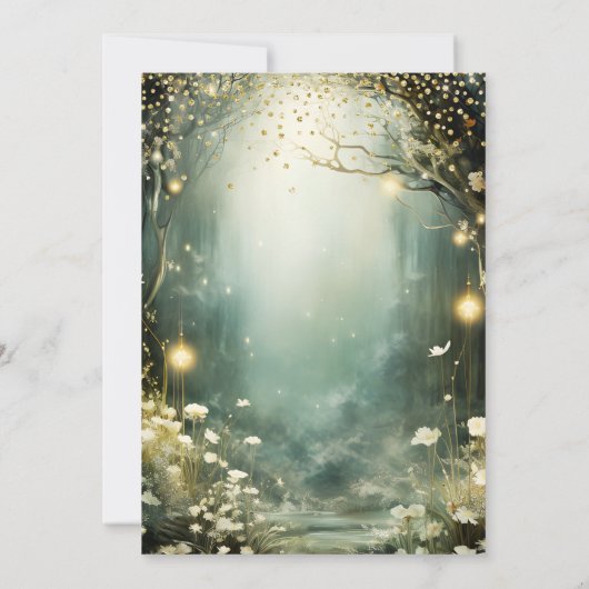 Verjaardag van het Enchanted Forest Woodland Anima Kaart (Achterkant)