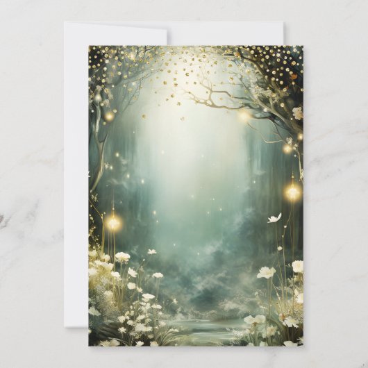 Verjaardag van het Enchanted Forest Woodland Gnome Kaart (Achterkant)