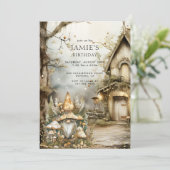 Verjaardag van het Enchanted Forest Woodland Gnome Kaart (Staand voorkant)