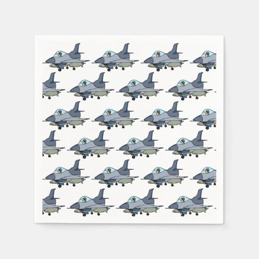 Verjaardag van het Fighter Jet Military Vliegtuig Servet (Voorkant)