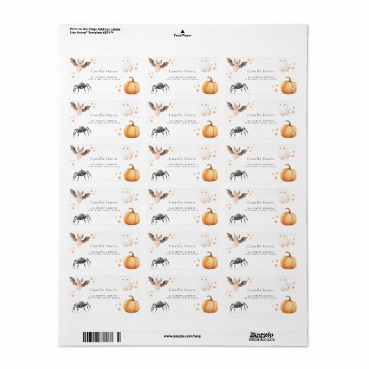 Verjaardag van het Halloween Kind Etiket (Full Sheet)