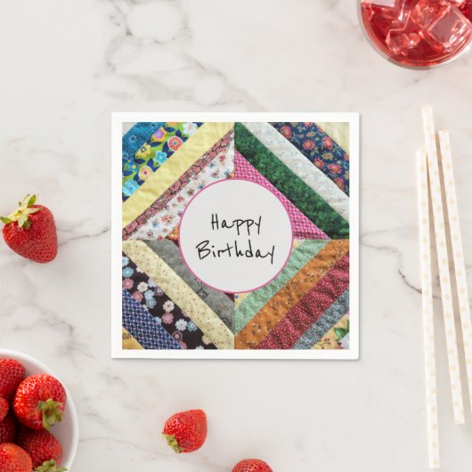 Verjaardag van het handgemaakte Quilt Pattern Servet (Insitu)