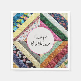 Verjaardag van het handgemaakte Quilt Pattern Servet