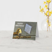 Verjaardag van het het messings de muzikale kaart (Gele Bloem)