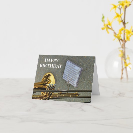 Verjaardag van het het messings de muzikale kaart (Gele Bloem)