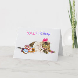 Verjaardag van het Kat van de doughnut de Fancy en Kaart