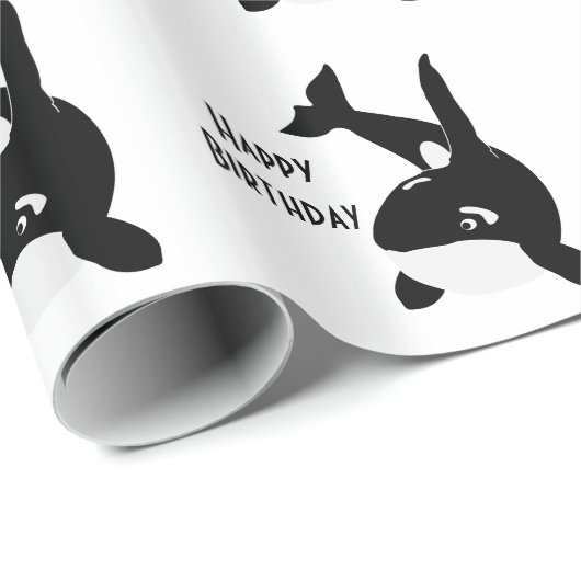 Verjaardag van het Killer Whale Design Cadeaupapier (Rol Hoek)