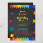 Verjaardag van het kunstschilderfeest kaart (Voorkant / Achterkant)