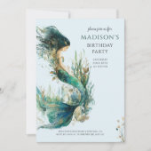 Verjaardag van het magische zeemeerminmeisje kaart (Voorkant)