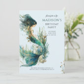 Verjaardag van het magische zeemeerminmeisje kaart (Staand voorkant)