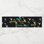 Verjaardag van het skateboard Elke leeftijd Waterfles Etiket (Enkel label)