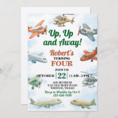 Verjaardag van het Up and Away Vliegtuig Kaart (Voorkant / Achterkant)